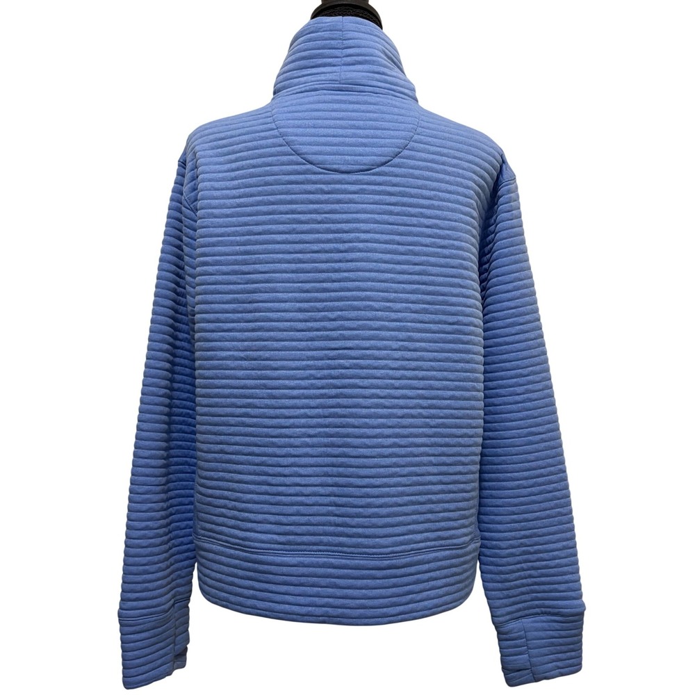 LL Bean Airlight Knit Funnelneck Pullover Sweater Blue Medium Hiking Athleisure - Picture 3 of 8